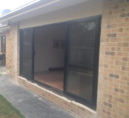 Aluminium Sliding Door 4 Panel Brickwork Removed