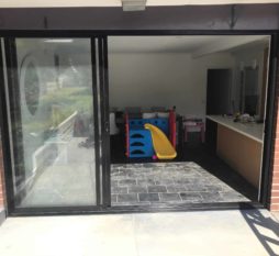 Aluminium Stacker Door 3 Panel Black